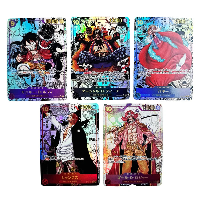Anime One Piece OPCG New Emperor OP09 Manga Luffy Shanks Buggy Teach Roger Poster Replica Japanese Game Anime Collection Cards Anime One Piece OPCG New Emperor OP09 Manga Luffy Shanks Buggy Teach Roger Poster Replica Japanese Game Anime Collection Cards